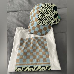 Authentic Boys Burberry Tshirt and Hat.